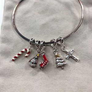 Christmas bangle charm bracelet